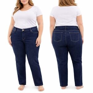 Liz Claiborne Womens 18 City Fit Skinny Leg Jeans Dark Wash Denim Indigo